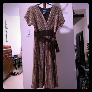 Brown Short Sleeve Dress